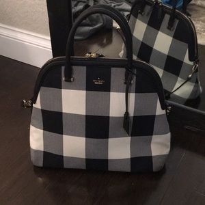 •Kate Spade Plaid Black and White Handbag•